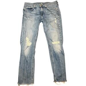 Rag & Bone Dre Low Rise Slim Boyfriend Distressed Raw Hem Jeans, Women's Size 27